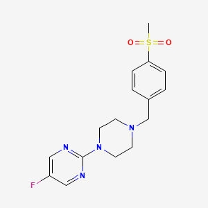 molecular formula C16H19FN4O2S B3813700 5-fluoro-2-{4-[4-(methylsulfonyl)benzyl]piperazin-1-yl}pyrimidine 