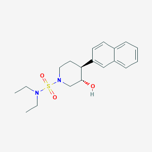 molecular formula C19H26N2O3S B3813717 (3S*,4S*)-N,N-diethyl-3-hydroxy-4-(2-naphthyl)piperidine-1-sulfonamide 