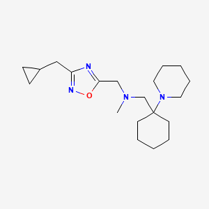 molecular formula C20H34N4O B3813725 1-[3-(cyclopropylmethyl)-1,2,4-oxadiazol-5-yl]-N-methyl-N-{[1-(1-piperidinyl)cyclohexyl]methyl}methanamine 