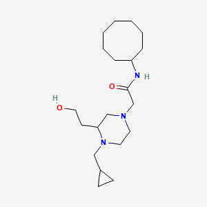 molecular formula C20H37N3O2 B3813728 N-cyclooctyl-2-[4-(cyclopropylmethyl)-3-(2-hydroxyethyl)piperazin-1-yl]acetamide 