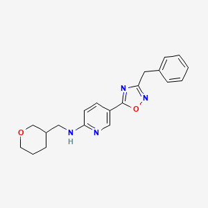 molecular formula C20H22N4O2 B3813734 5-(3-benzyl-1,2,4-oxadiazol-5-yl)-N-(tetrahydro-2H-pyran-3-ylmethyl)-2-pyridinamine 
