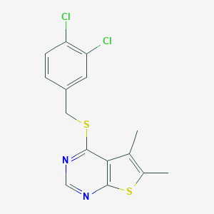 molecular formula C15H12Cl2N2S2 B381377 3,4-Dichlorobenzyl 5,6-dimethylthieno[2,3-d]pyrimidin-4-yl sulfide 