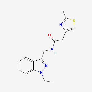 molecular formula C16H18N4OS B3813771 N-[(1-ethyl-1H-indazol-3-yl)methyl]-2-(2-methyl-1,3-thiazol-4-yl)acetamide 