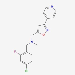 molecular formula C17H15ClFN3O B3813801 (4-chloro-2-fluorobenzyl)methyl[(3-pyridin-4-ylisoxazol-5-yl)methyl]amine 