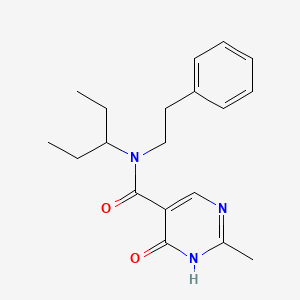 molecular formula C19H25N3O2 B3813813 N-(1-ethylpropyl)-2-methyl-6-oxo-N-(2-phenylethyl)-1,6-dihydropyrimidine-5-carboxamide 