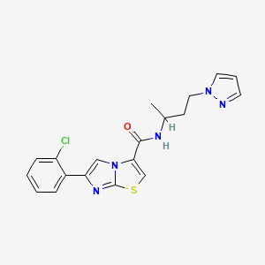 6-(2-chlorophenyl)-N-[1-methyl-3-(1H-pyrazol-1-yl)propyl]imidazo[2,1-b][1,3]thiazole-3-carboxamide