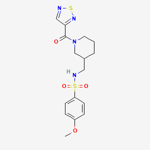 molecular formula C16H20N4O4S2 B3813850 4-methoxy-N-{[1-(1,2,5-thiadiazol-3-ylcarbonyl)-3-piperidinyl]methyl}benzenesulfonamide 