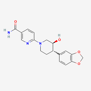 molecular formula C18H19N3O4 B3813856 6-[(3S*,4S*)-4-(1,3-benzodioxol-5-yl)-3-hydroxypiperidin-1-yl]nicotinamide 