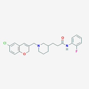 molecular formula C24H26ClFN2O2 B3813865 3-{1-[(6-chloro-2H-chromen-3-yl)methyl]-3-piperidinyl}-N-(2-fluorophenyl)propanamide 