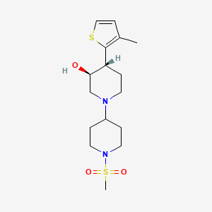 molecular formula C16H26N2O3S2 B3813869 (3S*,4R*)-1'-(methylsulfonyl)-4-(3-methyl-2-thienyl)-1,4'-bipiperidin-3-ol 
