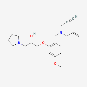 molecular formula C21H30N2O3 B3813900 1-(2-{[allyl(2-propyn-1-yl)amino]methyl}-5-methoxyphenoxy)-3-(1-pyrrolidinyl)-2-propanol 