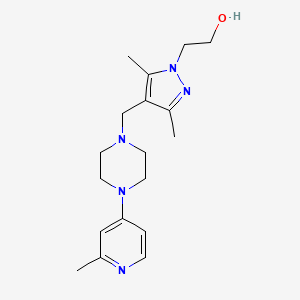 molecular formula C18H27N5O B3813915 2-(3,5-dimethyl-4-{[4-(2-methylpyridin-4-yl)piperazin-1-yl]methyl}-1H-pyrazol-1-yl)ethanol 