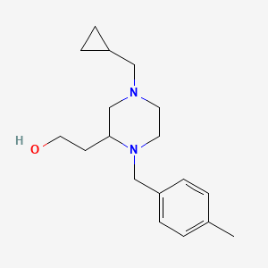 molecular formula C18H28N2O B3813918 2-[4-(cyclopropylmethyl)-1-(4-methylbenzyl)-2-piperazinyl]ethanol 