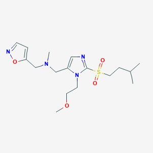 molecular formula C17H28N4O4S B3813930 (5-isoxazolylmethyl)({1-(2-methoxyethyl)-2-[(3-methylbutyl)sulfonyl]-1H-imidazol-5-yl}methyl)methylamine 