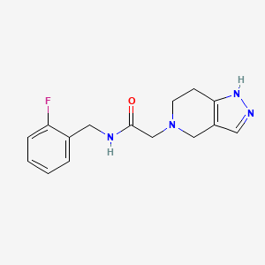 molecular formula C15H17FN4O B3813934 N-(2-fluorobenzyl)-2-(1,4,6,7-tetrahydro-5H-pyrazolo[4,3-c]pyridin-5-yl)acetamide 