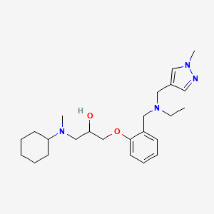 molecular formula C24H38N4O2 B3813937 1-[cyclohexyl(methyl)amino]-3-[2-({ethyl[(1-methyl-1H-pyrazol-4-yl)methyl]amino}methyl)phenoxy]-2-propanol 