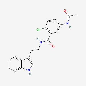 molecular formula C19H18ClN3O2 B3813947 5-(acetylamino)-2-chloro-N-[2-(1H-indol-3-yl)ethyl]benzamide 