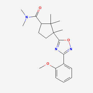 molecular formula C20H27N3O3 B3813958 3-[3-(2-methoxyphenyl)-1,2,4-oxadiazol-5-yl]-N,N,2,2,3-pentamethylcyclopentanecarboxamide 
