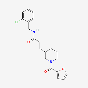 molecular formula C20H23ClN2O3 B3813966 N-(2-chlorobenzyl)-3-[1-(2-furoyl)-3-piperidinyl]propanamide 