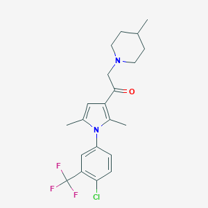 1-[1-[4-Chloro-3-(trifluoromethyl)phenyl]-2,5-dimethylpyrrol-3-yl]-2-(4-methylpiperidin-1-yl)ethanone