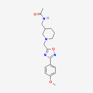 molecular formula C18H24N4O3 B3813974 N-[(1-{[3-(4-methoxyphenyl)-1,2,4-oxadiazol-5-yl]methyl}-3-piperidinyl)methyl]acetamide 
