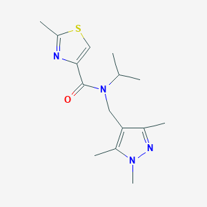 molecular formula C15H22N4OS B3813975 N-isopropyl-2-methyl-N-[(1,3,5-trimethyl-1H-pyrazol-4-yl)methyl]-1,3-thiazole-4-carboxamide 