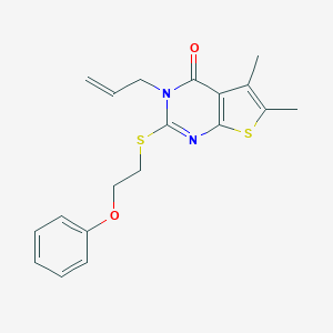 molecular formula C19H20N2O2S2 B381400 3-Allyl-5,6-dimethyl-2-((2-phenoxyethyl)thio)thieno(2,3-D)pyrimidin-4(3H)-one 