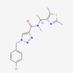 molecular formula C18H20ClN5OS B3814010 1-(4-chlorobenzyl)-N-[1-(2,5-dimethyl-1,3-thiazol-4-yl)ethyl]-N-methyl-1H-1,2,3-triazole-4-carboxamide 
