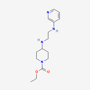 molecular formula C15H24N4O2 B3814026 ethyl 4-{[2-(pyridin-3-ylamino)ethyl]amino}piperidine-1-carboxylate 