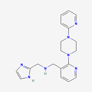 molecular formula C19H23N7 B3814029 (1H-imidazol-2-ylmethyl)({2-[4-(2-pyridinyl)-1-piperazinyl]-3-pyridinyl}methyl)amine 