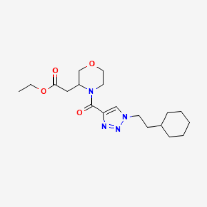 molecular formula C19H30N4O4 B3814040 ethyl (4-{[1-(2-cyclohexylethyl)-1H-1,2,3-triazol-4-yl]carbonyl}-3-morpholinyl)acetate 