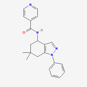 molecular formula C21H22N4O B3814047 N-(6,6-dimethyl-1-phenyl-4,5,6,7-tetrahydro-1H-indazol-4-yl)isonicotinamide 
