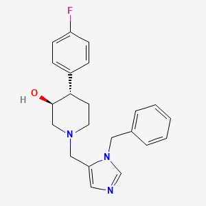 molecular formula C22H24FN3O B3814050 (3S*,4S*)-1-[(1-benzyl-1H-imidazol-5-yl)methyl]-4-(4-fluorophenyl)piperidin-3-ol 