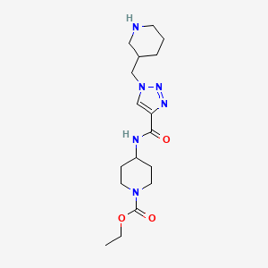 molecular formula C17H28N6O3 B3814079 ethyl 4-({[1-(piperidin-3-ylmethyl)-1H-1,2,3-triazol-4-yl]carbonyl}amino)piperidine-1-carboxylate 