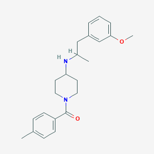 molecular formula C23H30N2O2 B3814100 N-[2-(3-methoxyphenyl)-1-methylethyl]-1-(4-methylbenzoyl)piperidin-4-amine 