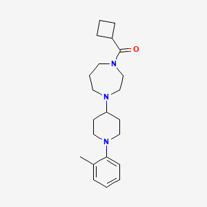 molecular formula C22H33N3O B3814104 1-(cyclobutylcarbonyl)-4-[1-(2-methylphenyl)piperidin-4-yl]-1,4-diazepane 