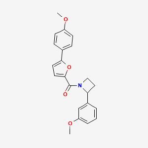 molecular formula C22H21NO4 B3814109 2-(3-methoxyphenyl)-1-[5-(4-methoxyphenyl)-2-furoyl]azetidine 