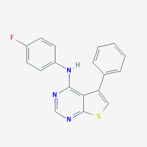 molecular formula C18H12FN3S B381411 N-(4-fluorophenyl)-5-phenylthieno[2,3-d]pyrimidin-4-amine CAS No. 315676-75-6