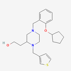 molecular formula C23H32N2O2S B3814120 2-[4-[2-(cyclopentyloxy)benzyl]-1-(3-thienylmethyl)-2-piperazinyl]ethanol 