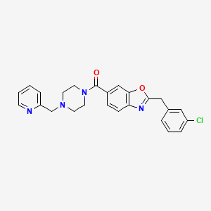molecular formula C25H23ClN4O2 B3814126 2-(3-chlorobenzyl)-6-{[4-(2-pyridinylmethyl)-1-piperazinyl]carbonyl}-1,3-benzoxazole 