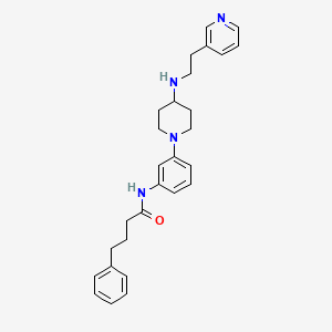 molecular formula C28H34N4O B3814159 4-phenyl-N-[3-(4-{[2-(3-pyridinyl)ethyl]amino}-1-piperidinyl)phenyl]butanamide 