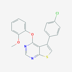 molecular formula C19H13ClN2O2S B381416 5-(4-Chlorophenyl)-4-(2-methoxyphenoxy)thieno[2,3-d]pyrimidine CAS No. 315678-01-4
