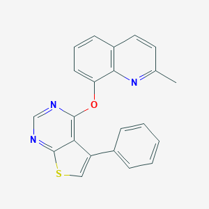 molecular formula C22H15N3OS B381417 4-(2-Methylquinolin-8-yl)oxy-5-phenylthieno[2,3-d]pyrimidine 