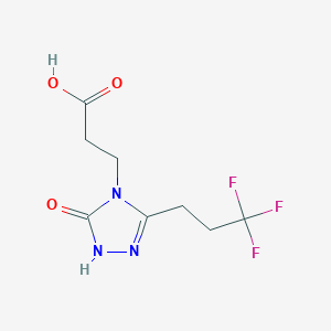 molecular formula C8H10F3N3O3 B3814172 3-[5-oxo-3-(3,3,3-trifluoropropyl)-1,5-dihydro-4H-1,2,4-triazol-4-yl]propanoic acid 