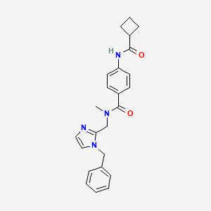 molecular formula C24H26N4O2 B3814174 N-[(1-benzyl-1H-imidazol-2-yl)methyl]-4-[(cyclobutylcarbonyl)amino]-N-methylbenzamide 