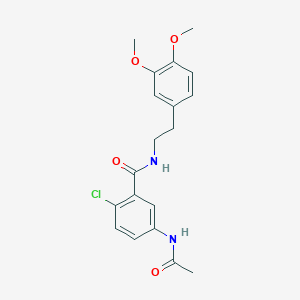 molecular formula C19H21ClN2O4 B3814187 5-(acetylamino)-2-chloro-N-[2-(3,4-dimethoxyphenyl)ethyl]benzamide 