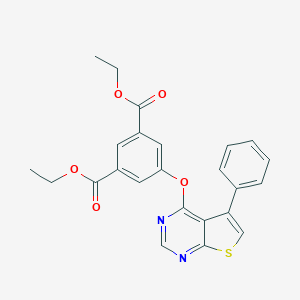 molecular formula C24H20N2O5S B381419 Diethyl 5-[(5-phenylthieno[2,3-d]pyrimidin-4-yl)oxy]isophthalate 