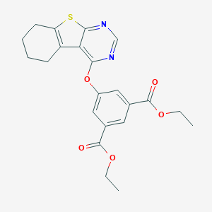 molecular formula C22H22N2O5S B381420 Diethyl 5-(5,6,7,8-tetrahydro[1]benzothieno[2,3-d]pyrimidin-4-yloxy)isophthalate 