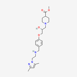 molecular formula C24H36N4O4 B3814207 methyl 1-{3-[4-({[2-(3,5-dimethyl-1H-pyrazol-1-yl)ethyl]amino}methyl)phenoxy]-2-hydroxypropyl}-4-piperidinecarboxylate 