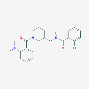molecular formula C22H26ClN3O2 B3814212 2-chloro-N-({1-[2-(dimethylamino)benzoyl]-3-piperidinyl}methyl)benzamide 